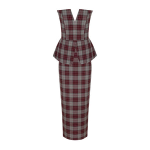 Aria Set in Beige & Burgundy