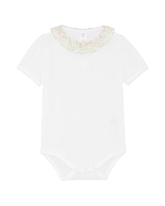 Ana Athena Ruffle Collar Short Sleeve Onesie