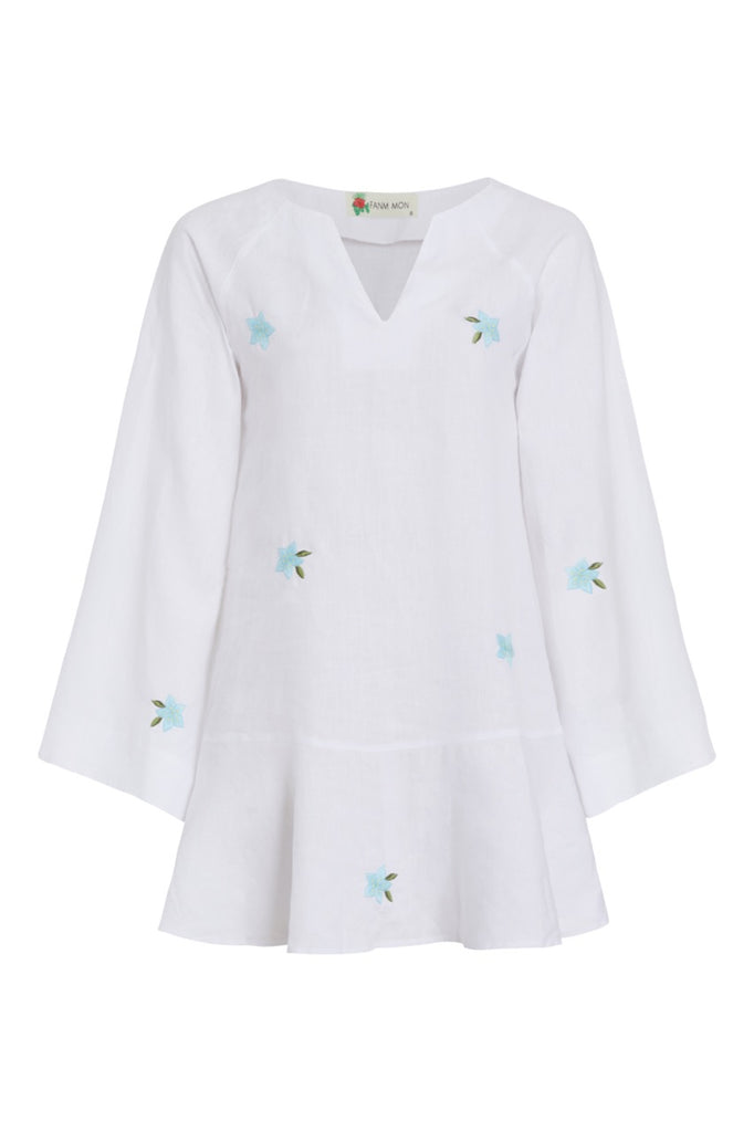 Andie Swim x Fanm Mon The Serik Linen Mini Dress in White