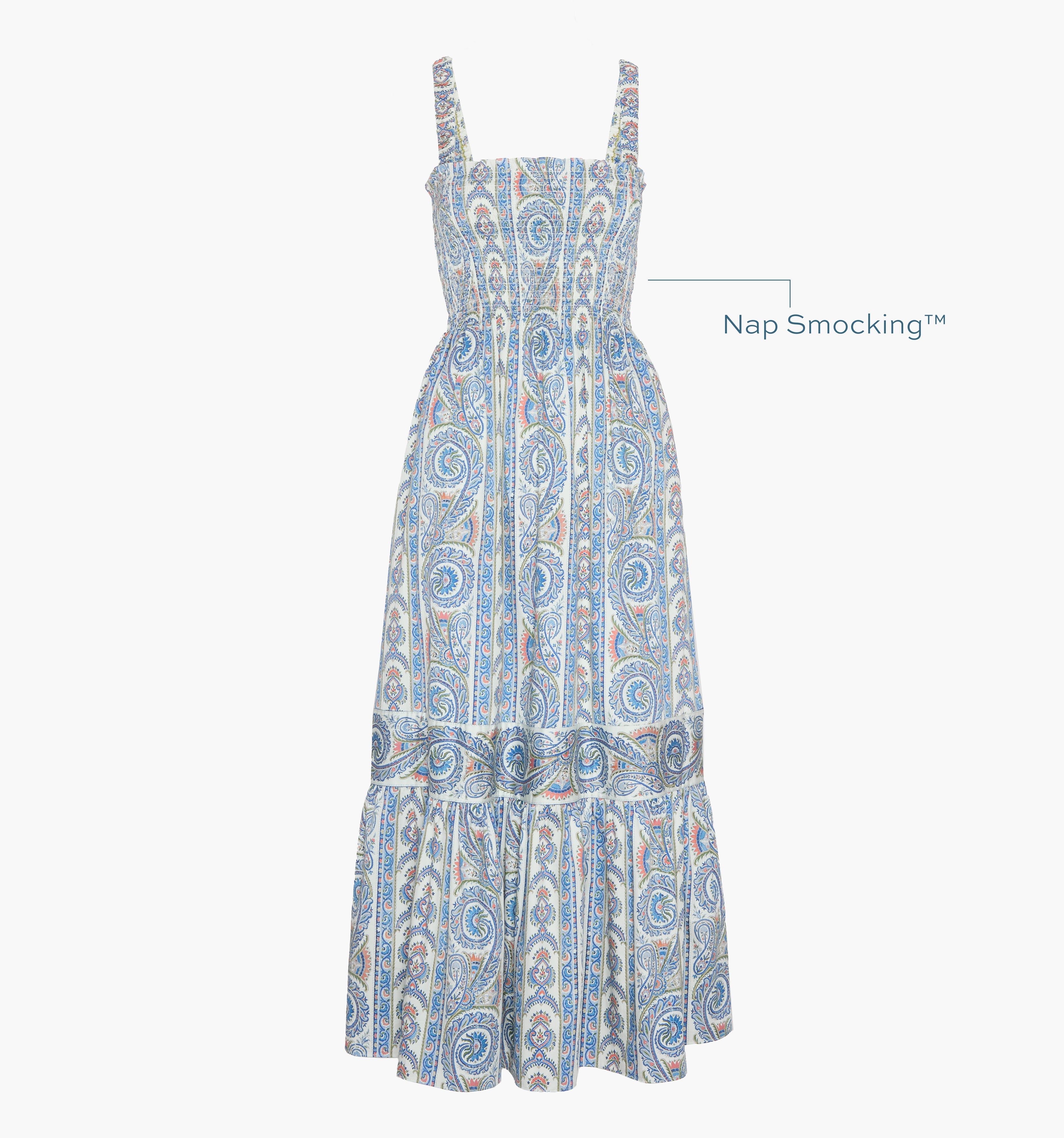 The Anjuli Nap Dress in Blue Corsica Paisley | Over The Moon