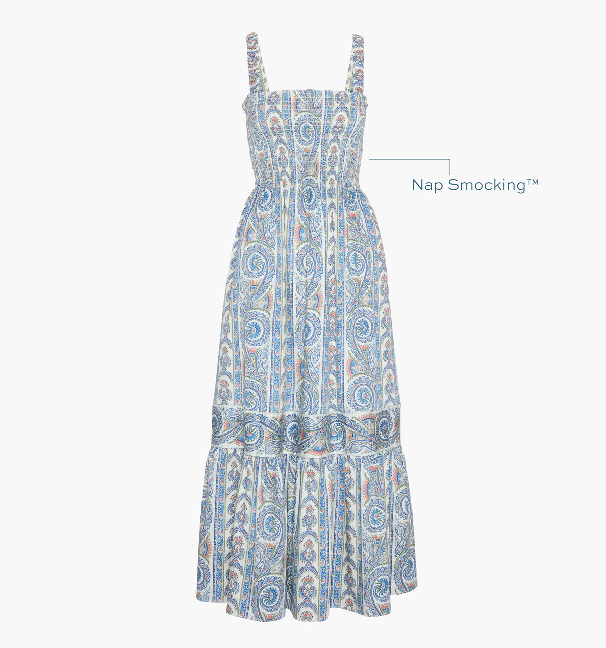 The Anjuli Nap Dress in Blue Corsica Paisley