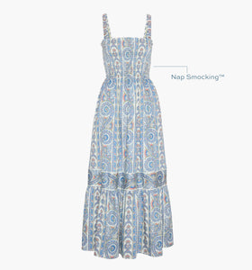 The Anjuli Nap Dress in Blue Corsica Paisley