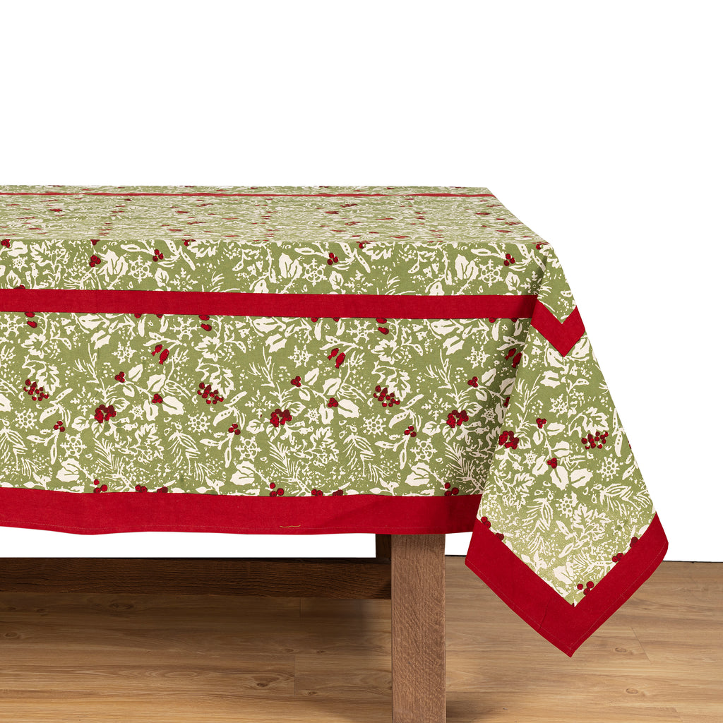 Baies de houx Tablecloth in Red & Green