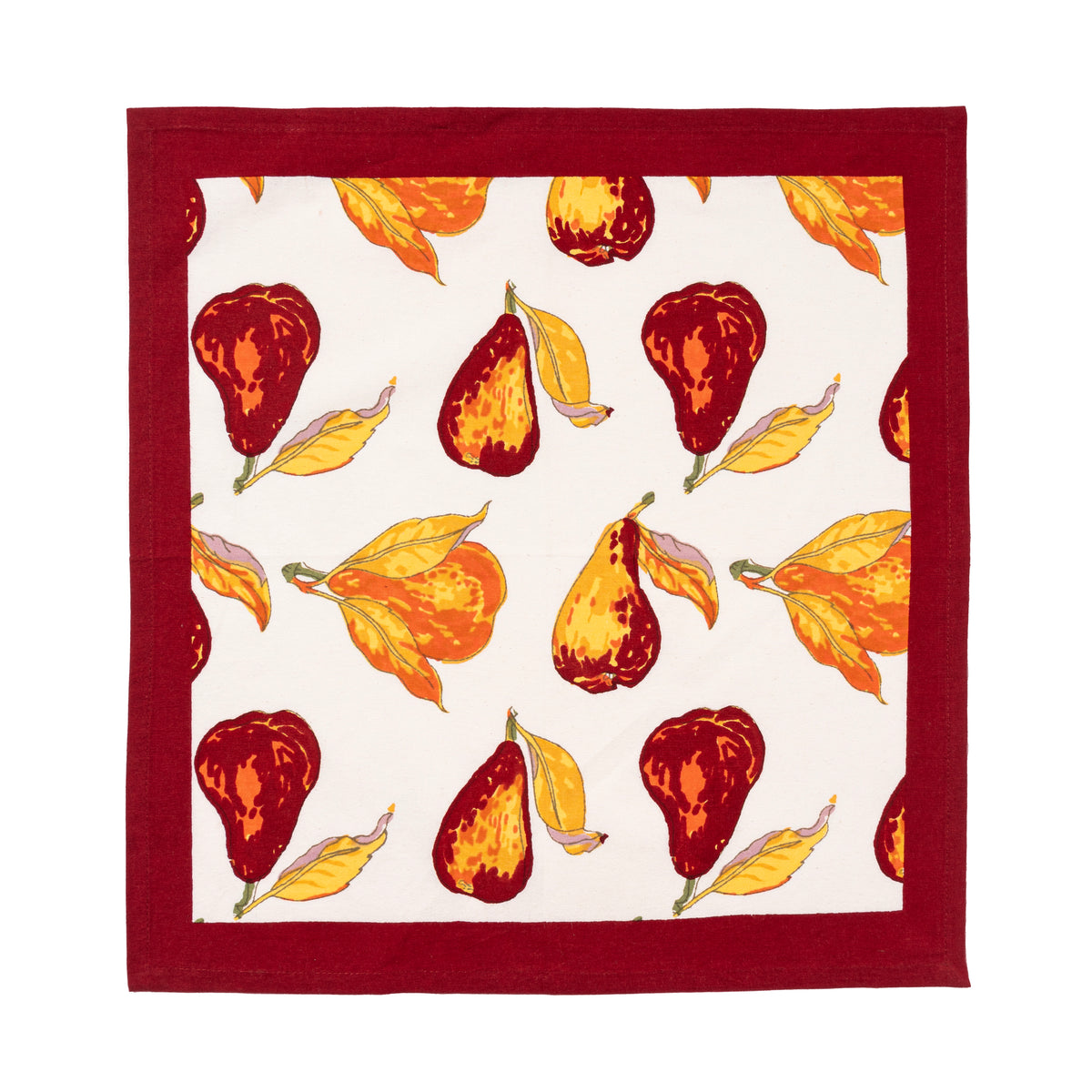 Orchard Pear Napkins in Burgundy, Set of 6