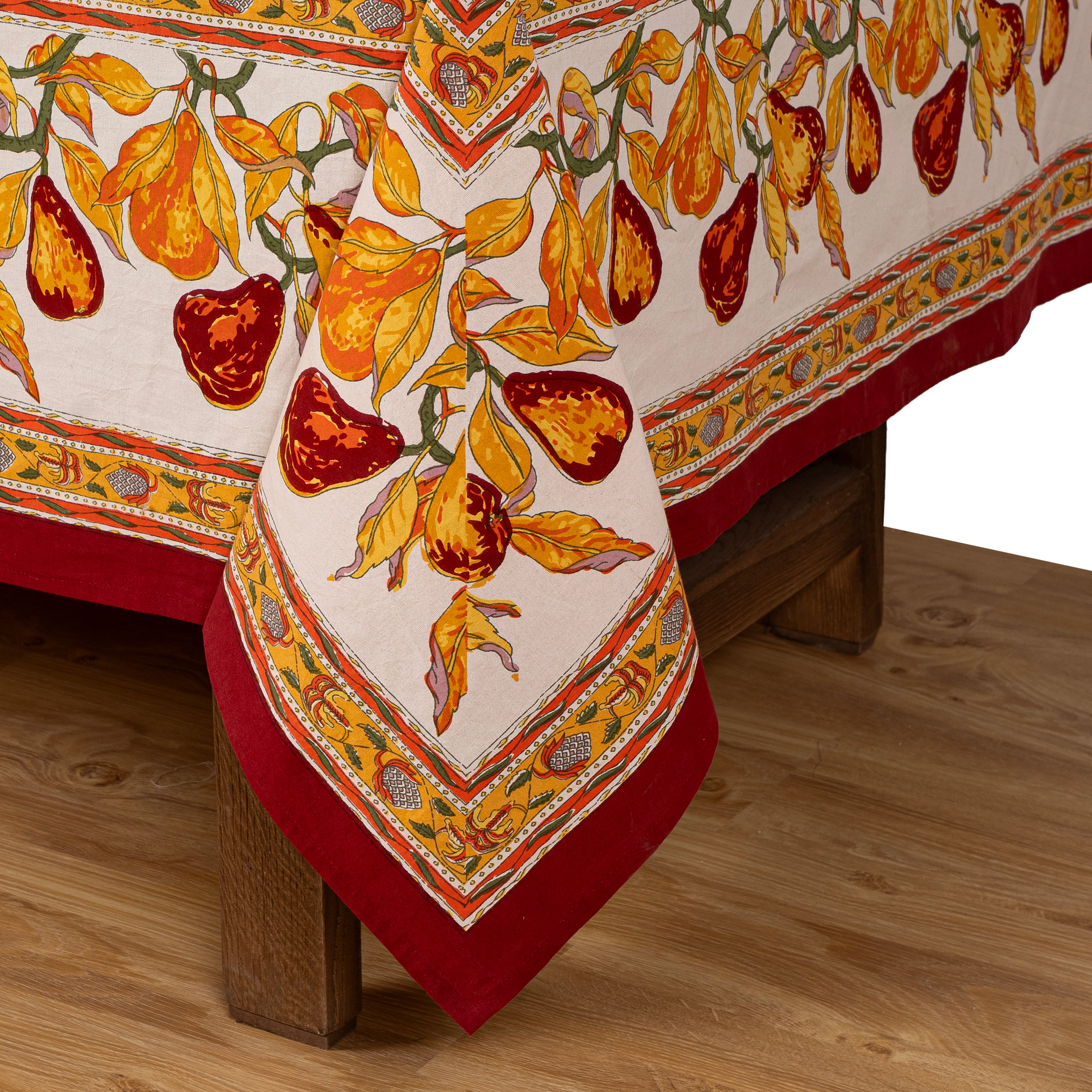 Orchard Pear Tablecloth in Burgundy