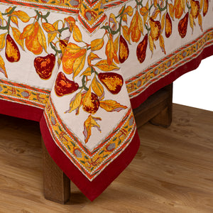 Orchard Pear Tablecloth in Burgundy