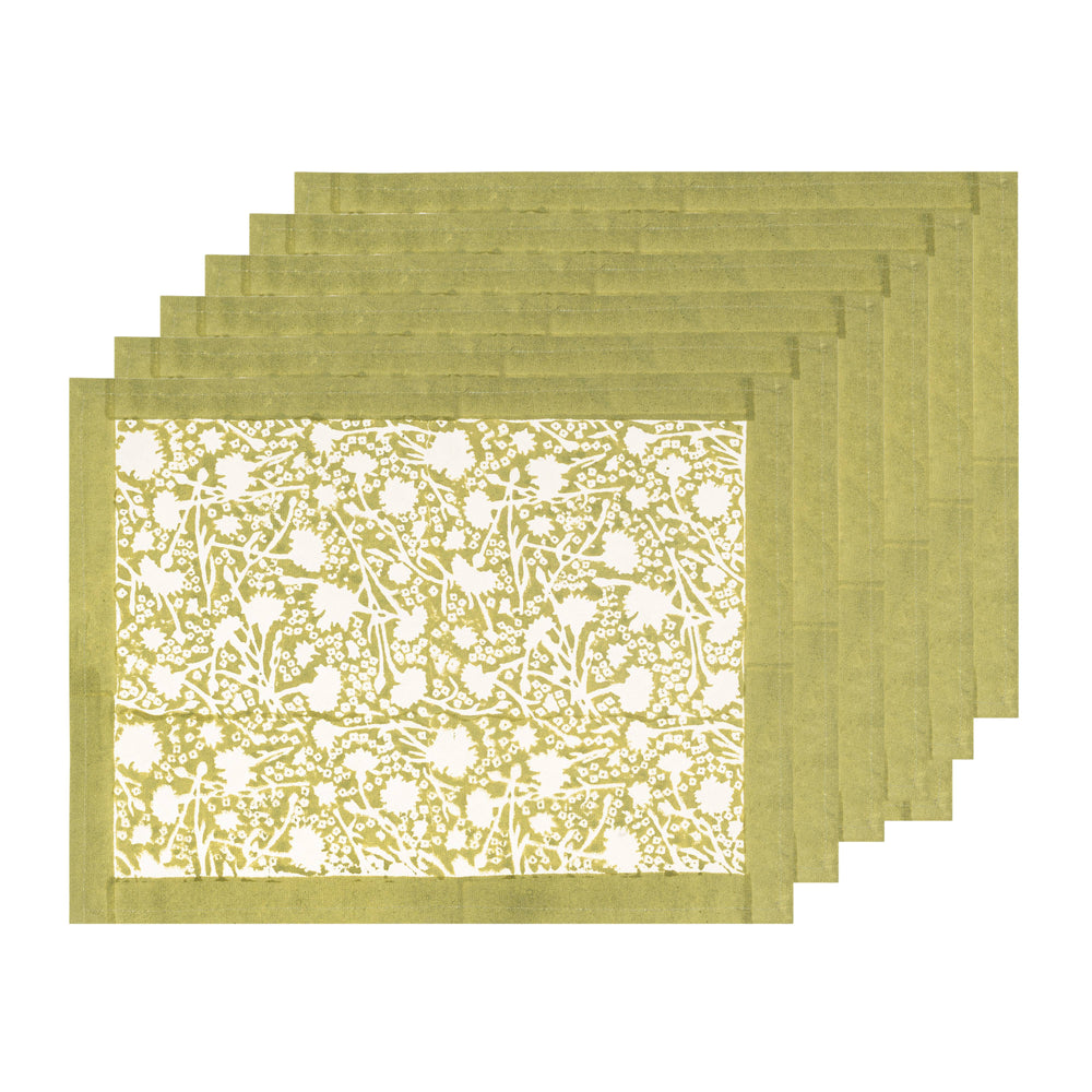 Meadows Placemats Vert, Set of 6