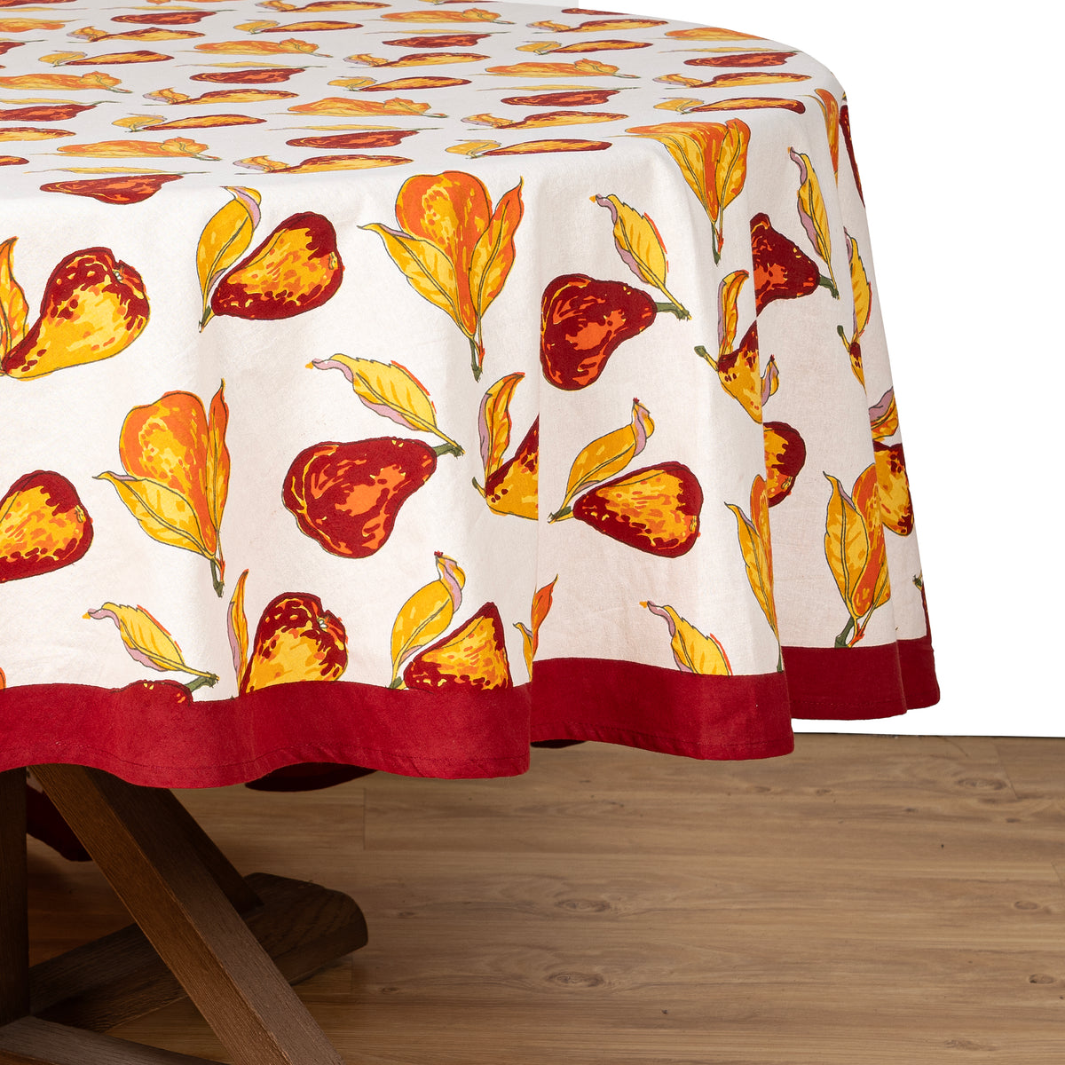 Orchard Pear Tablecloth in Burgundy