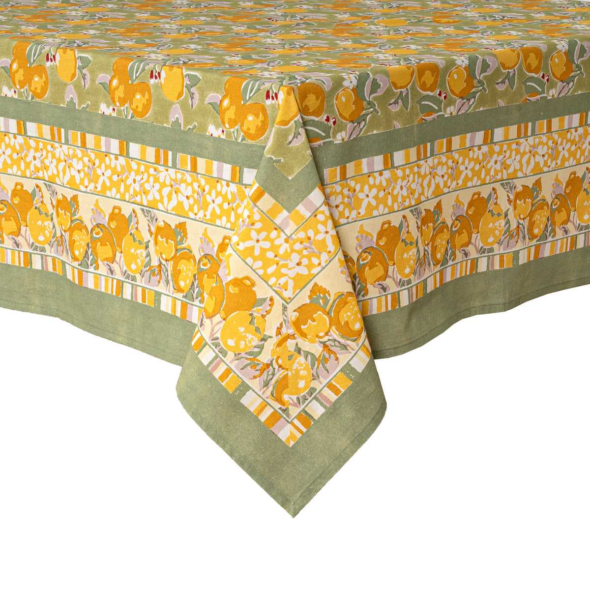 Citron Tablecloth in Vert & Yellow