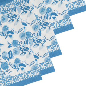 Citron Napkins in Bleu, Set of 6
