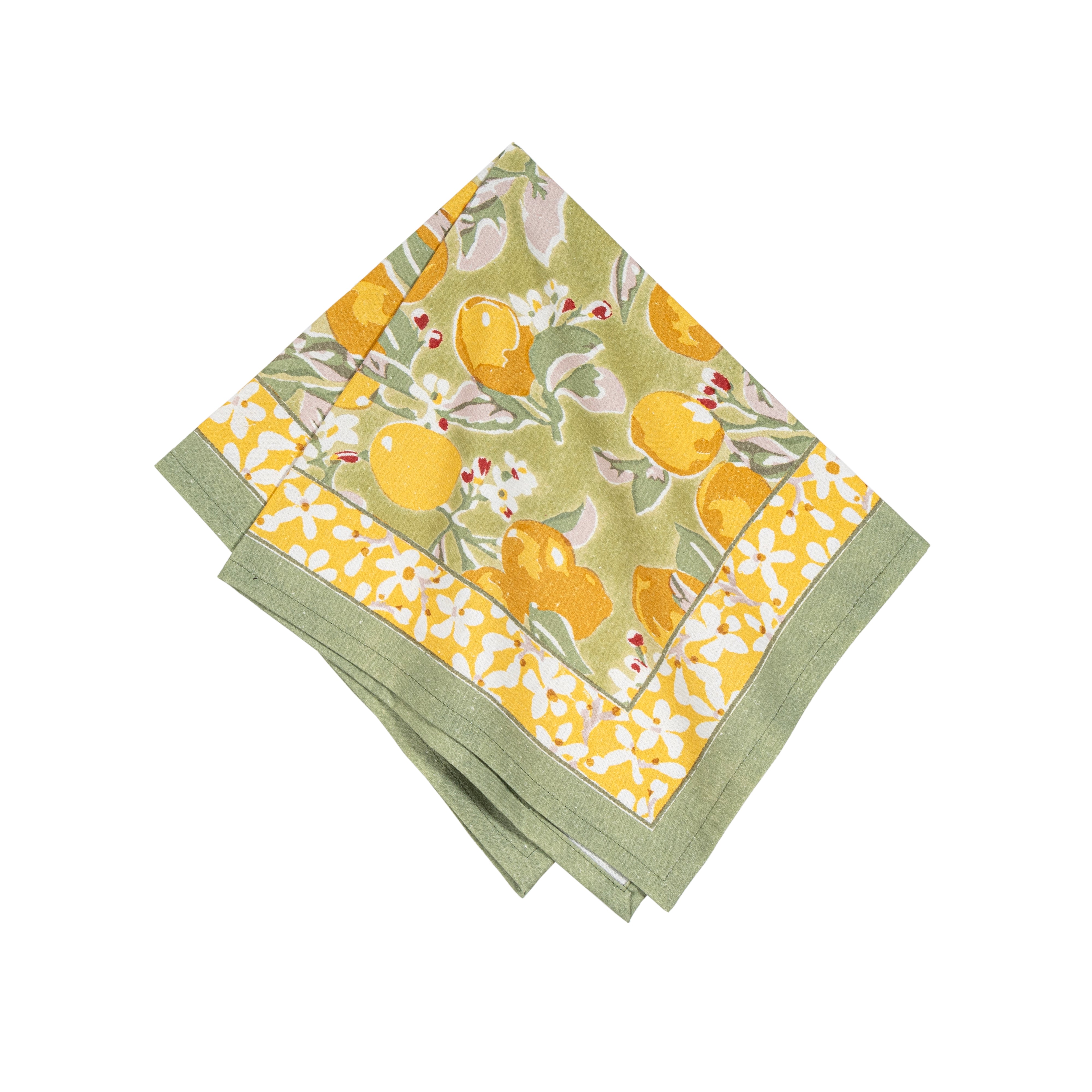 Citron Napkins in Vert & Yellow, Set of 6