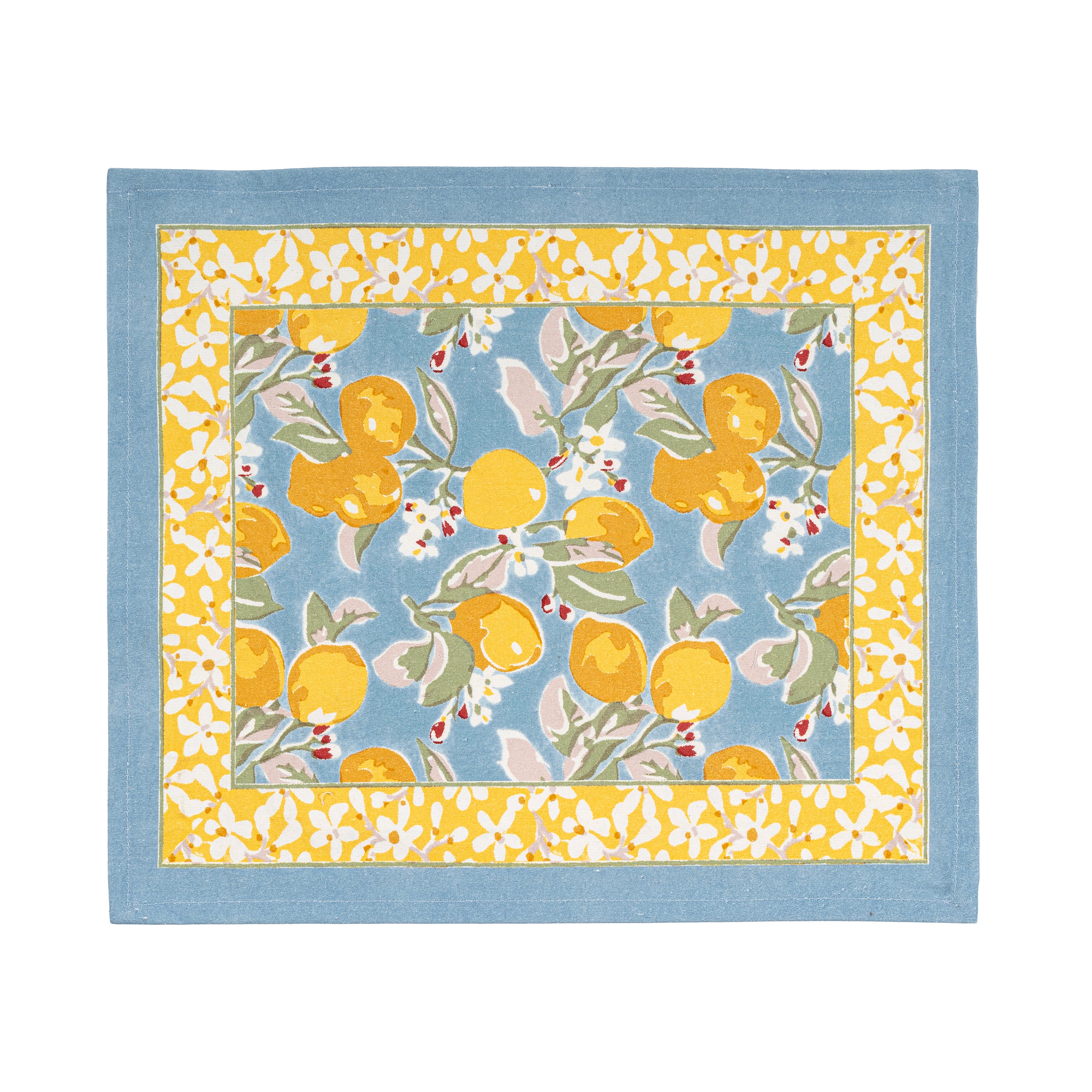 Citron Mats in Bleu & Yellow, Set of 6