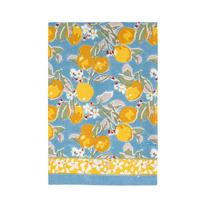 Citron Tea Towels in Bleu & Yellow, Set of 3