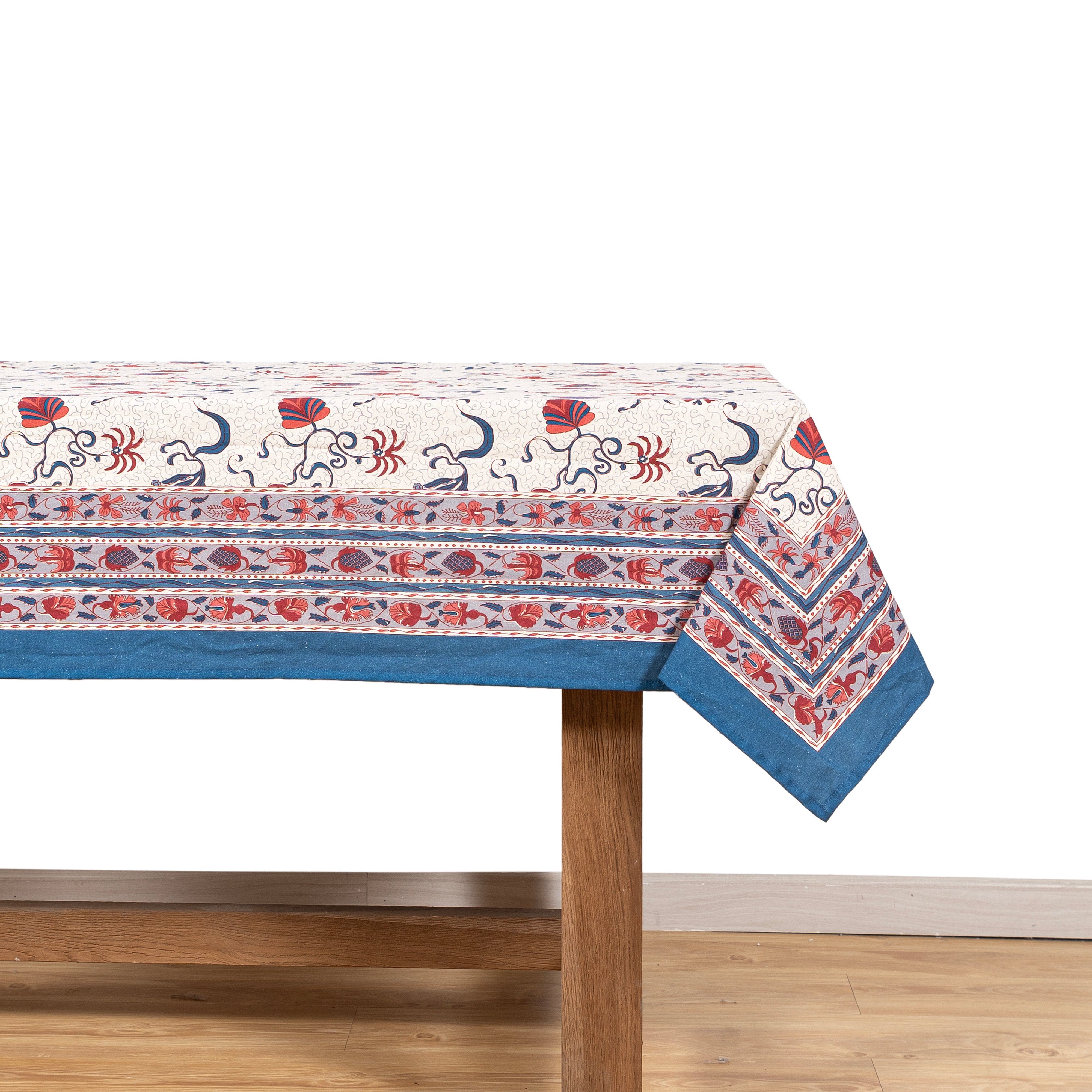 Fleur Des Indes Tablecloth in Blue & Red