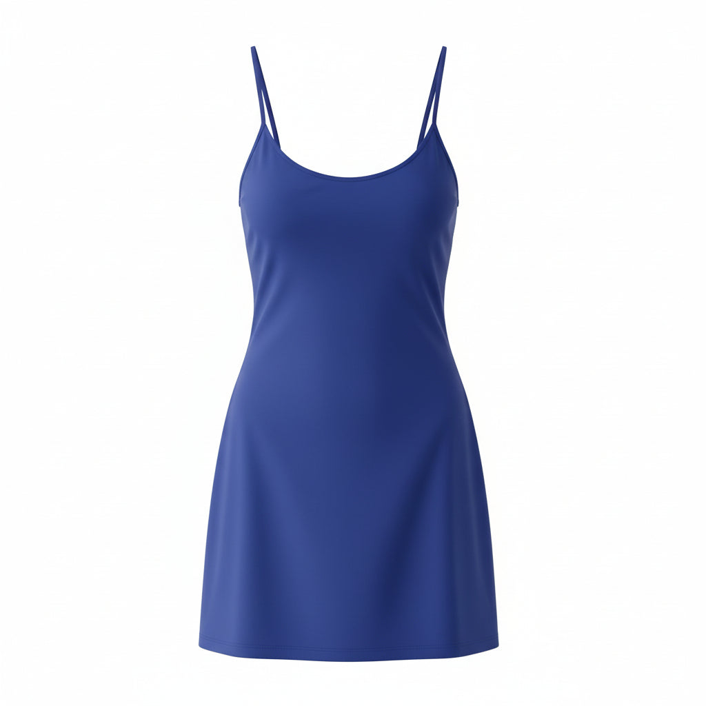 The Amalfi Swim Dress in Eco Nylon Skipper Classic