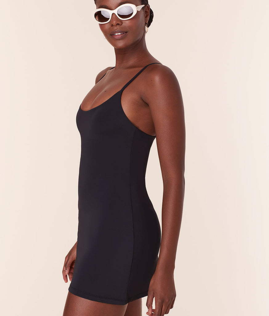 Andie The Amalfi Swim Dress in Eco Nylon Black S