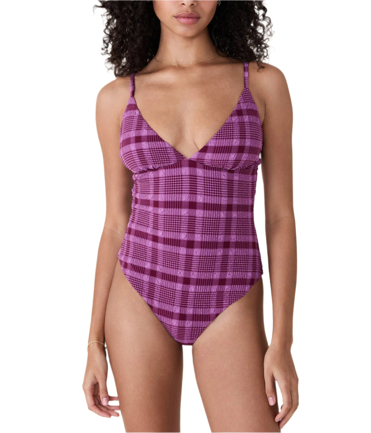The Lanikai One Piece in Crocus Plaid