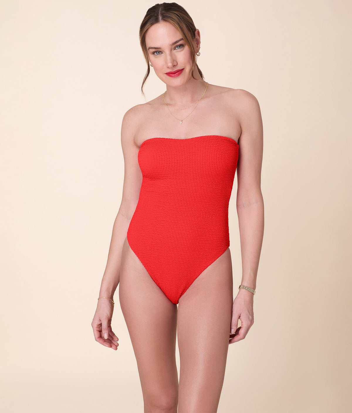 The Kauai One Piece Seersucker in Firecracker