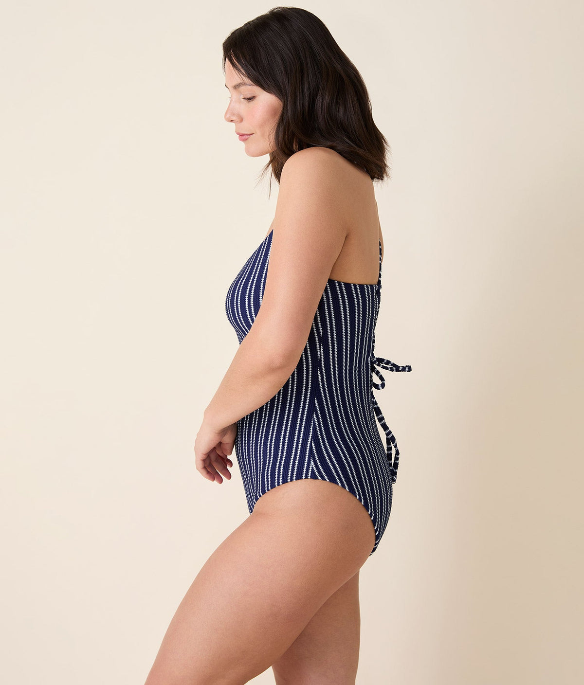 The Fiji One Piece Textured Stripe in Nautical