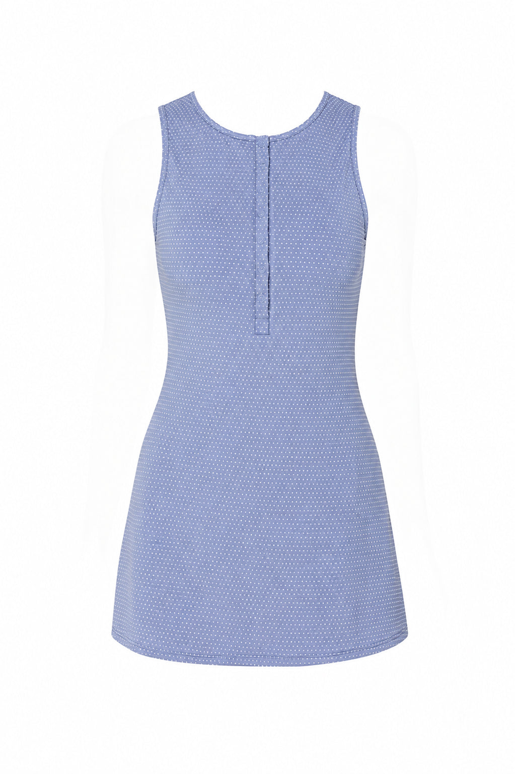 The Malibu Swim Dress in Polka Dot Wisteria Classic