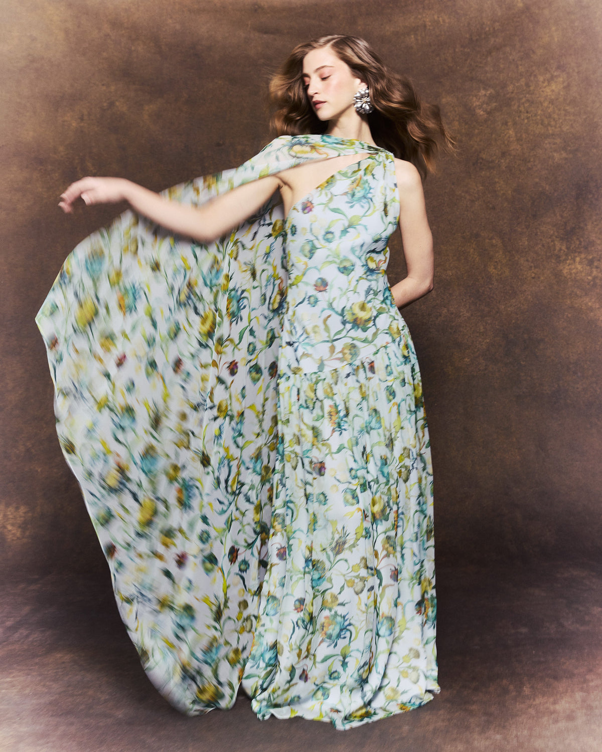 Remy Dress in Sky Thistle Silk Chiffon