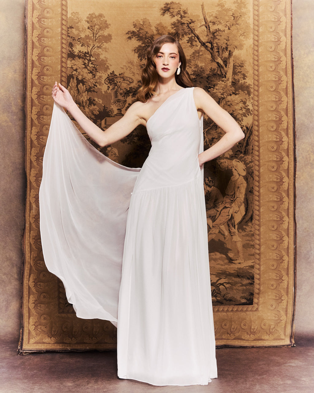 Remy Dress in Ivory Double Georgette