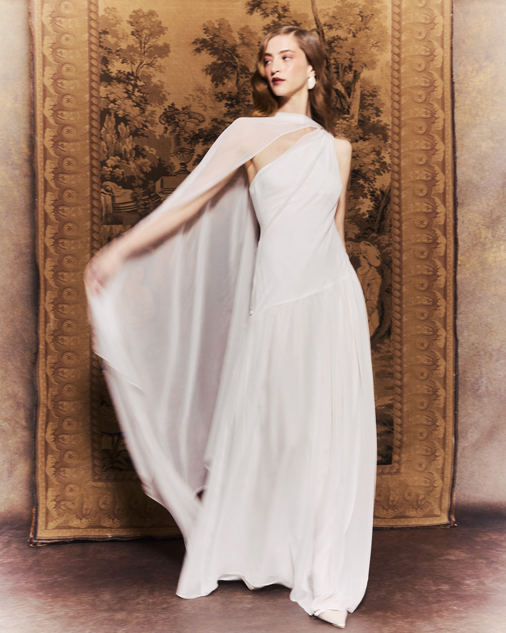 Remy Dress in Ivory Double Georgette
