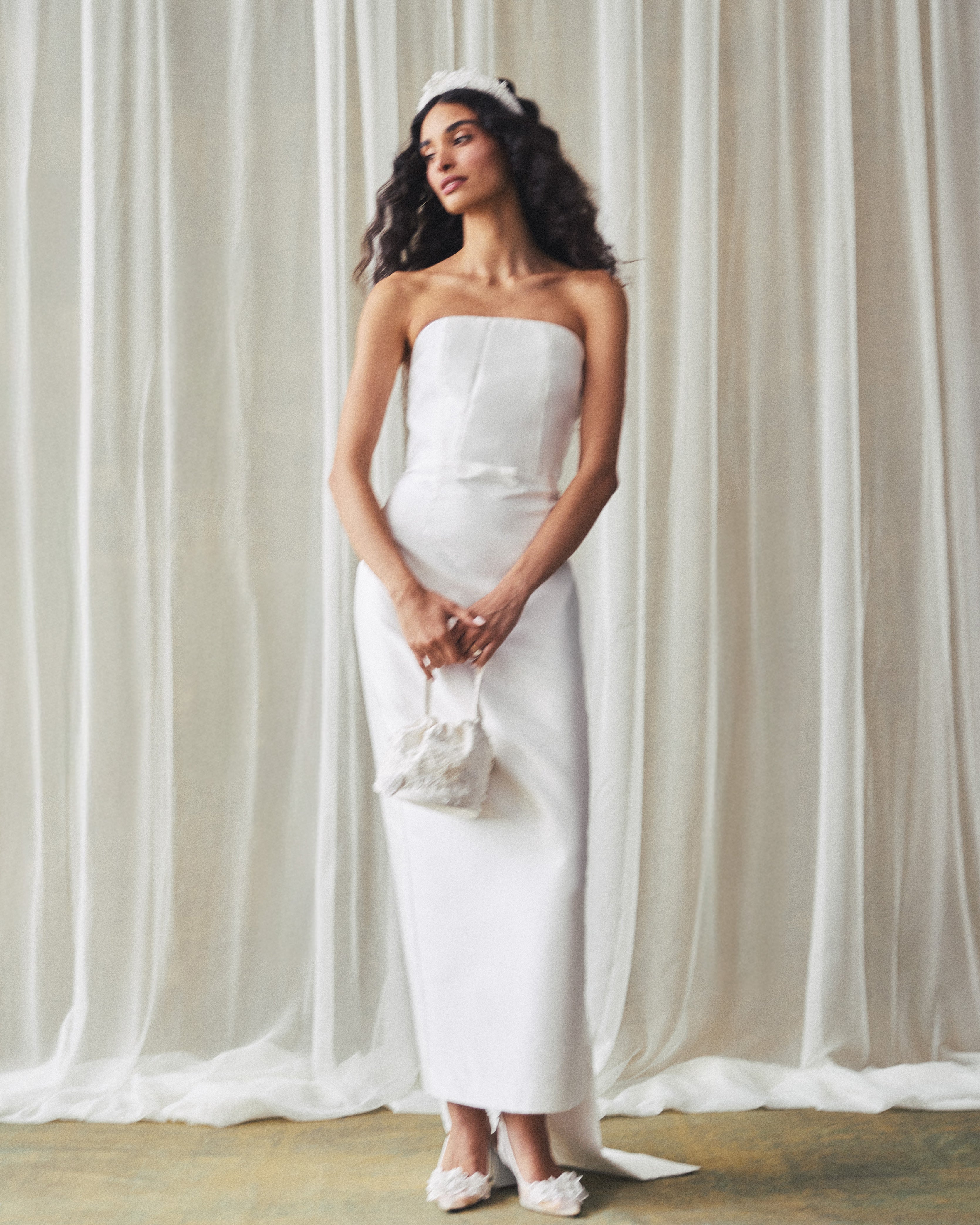 Elizabeth Dress in Ivory Mikado