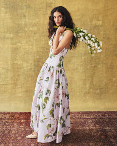 Nicolette Dress in Lavender Rose Taffeta