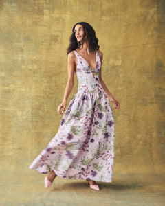Nicolette Dress in Orchid Posy Taffeta
