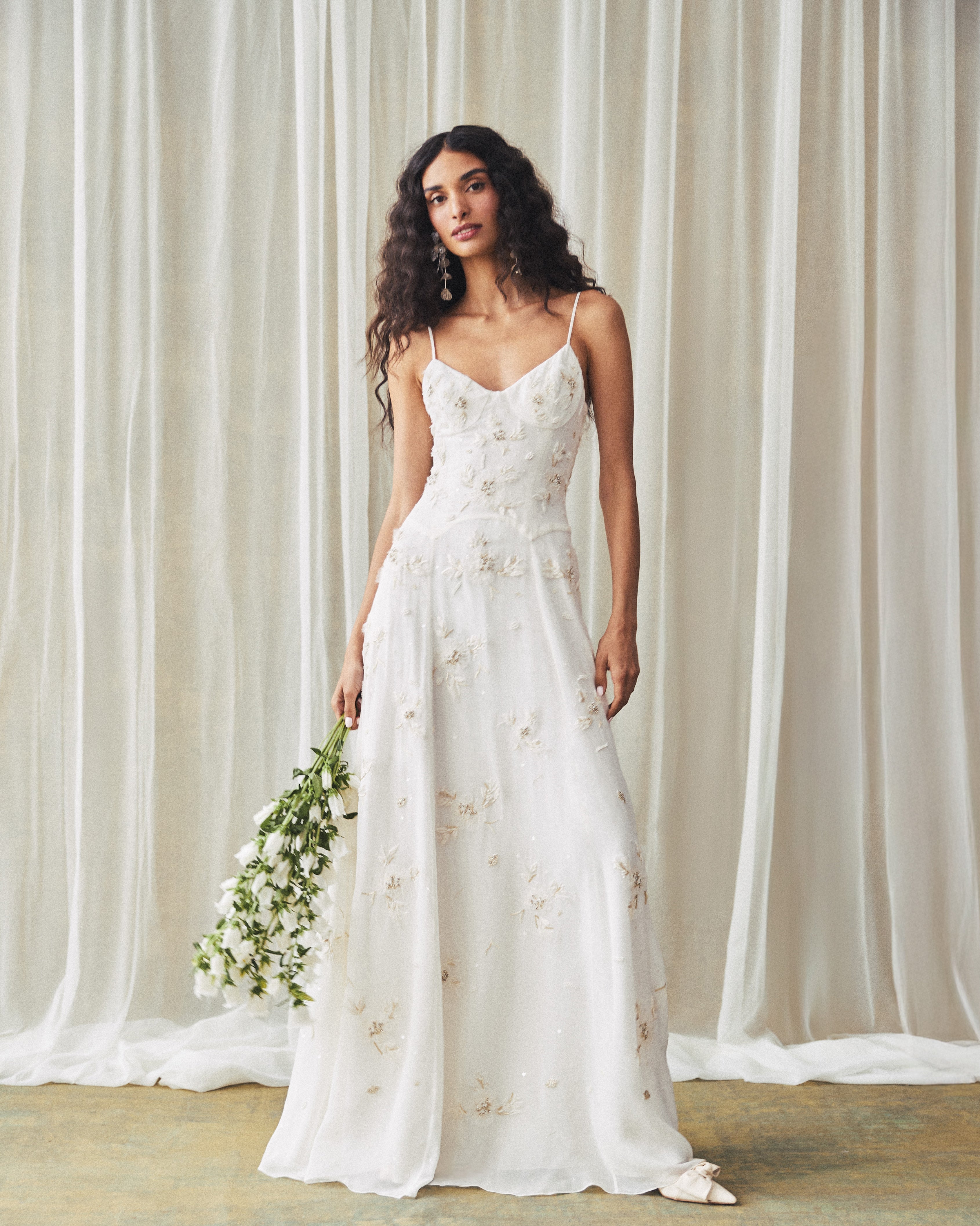 Liv Gown in Ivory with Wildflower Clusters