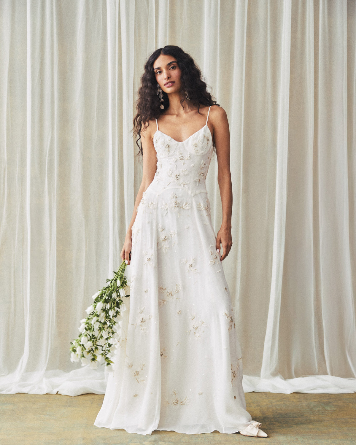 Liv Gown in Ivory with Wildflower Clusters