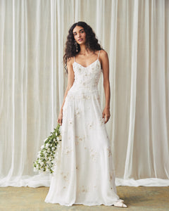 Liv Gown in Ivory with Wildflower Clusters