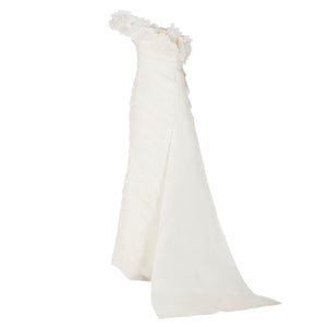 Patti Gown in Ivory Satin Face Organza