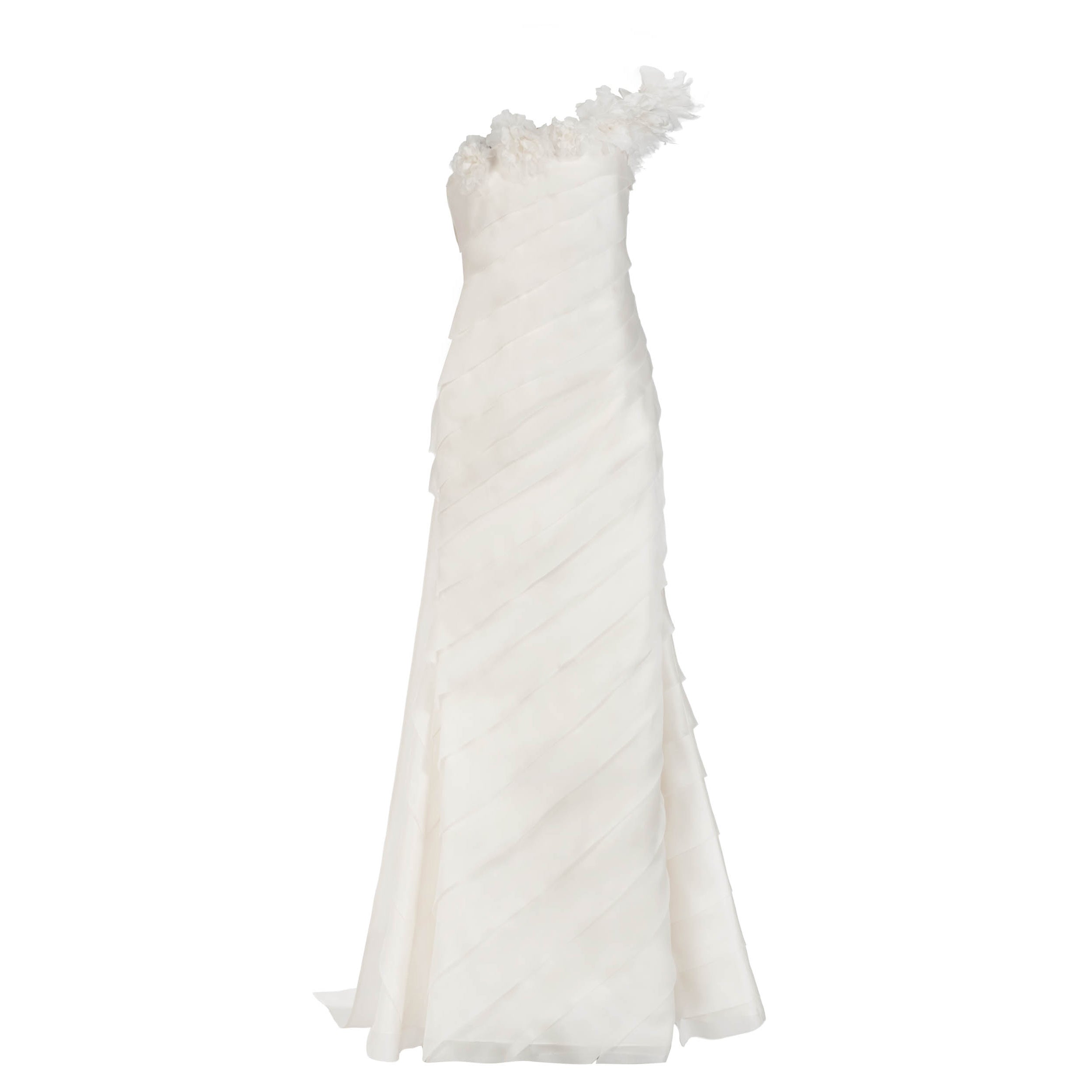 Patti Gown in Ivory Satin Face Organza