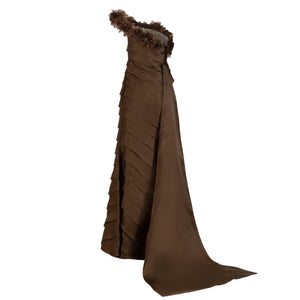 Patti Gown in Mink Satin Face Organza