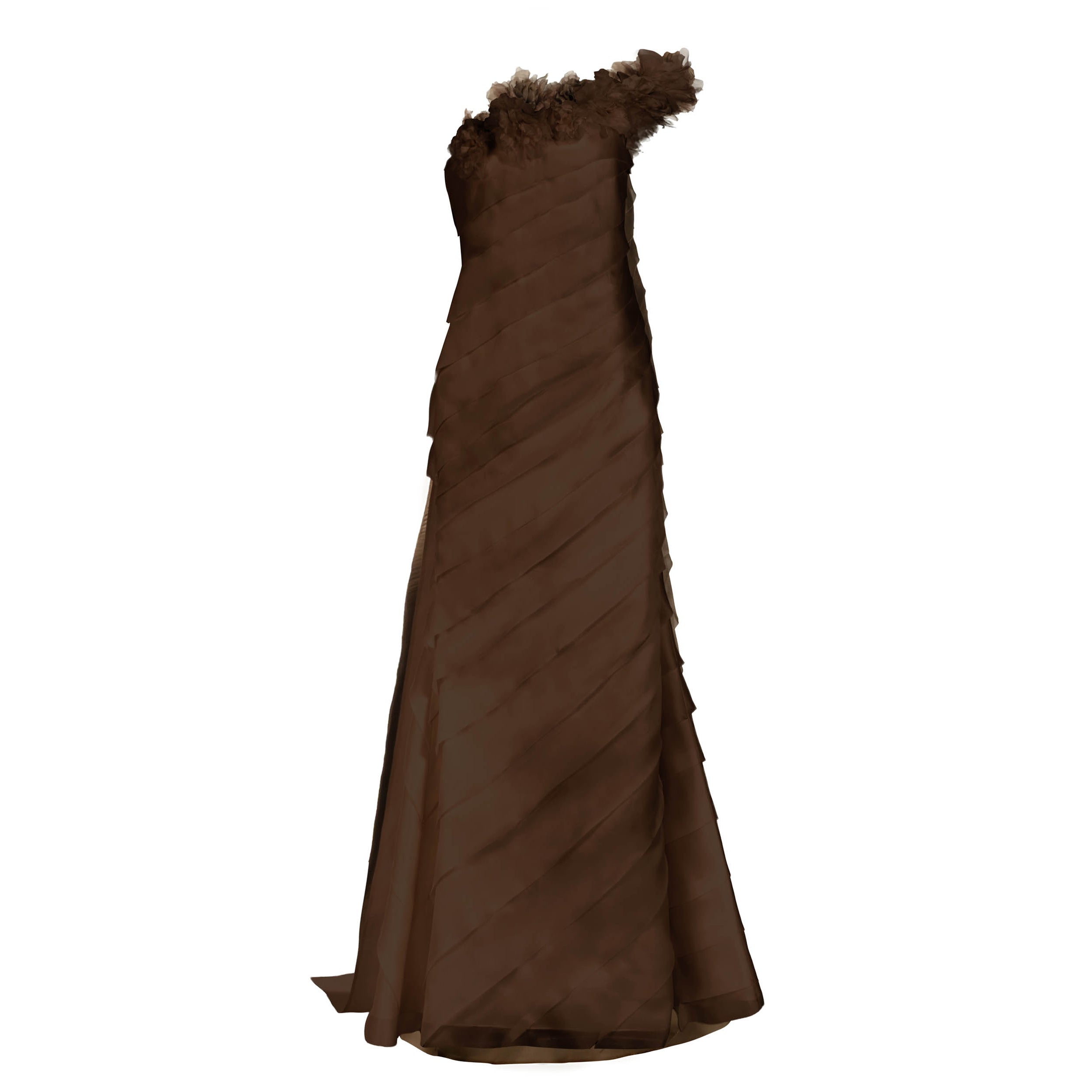 Patti Gown in Mink Satin Face Organza