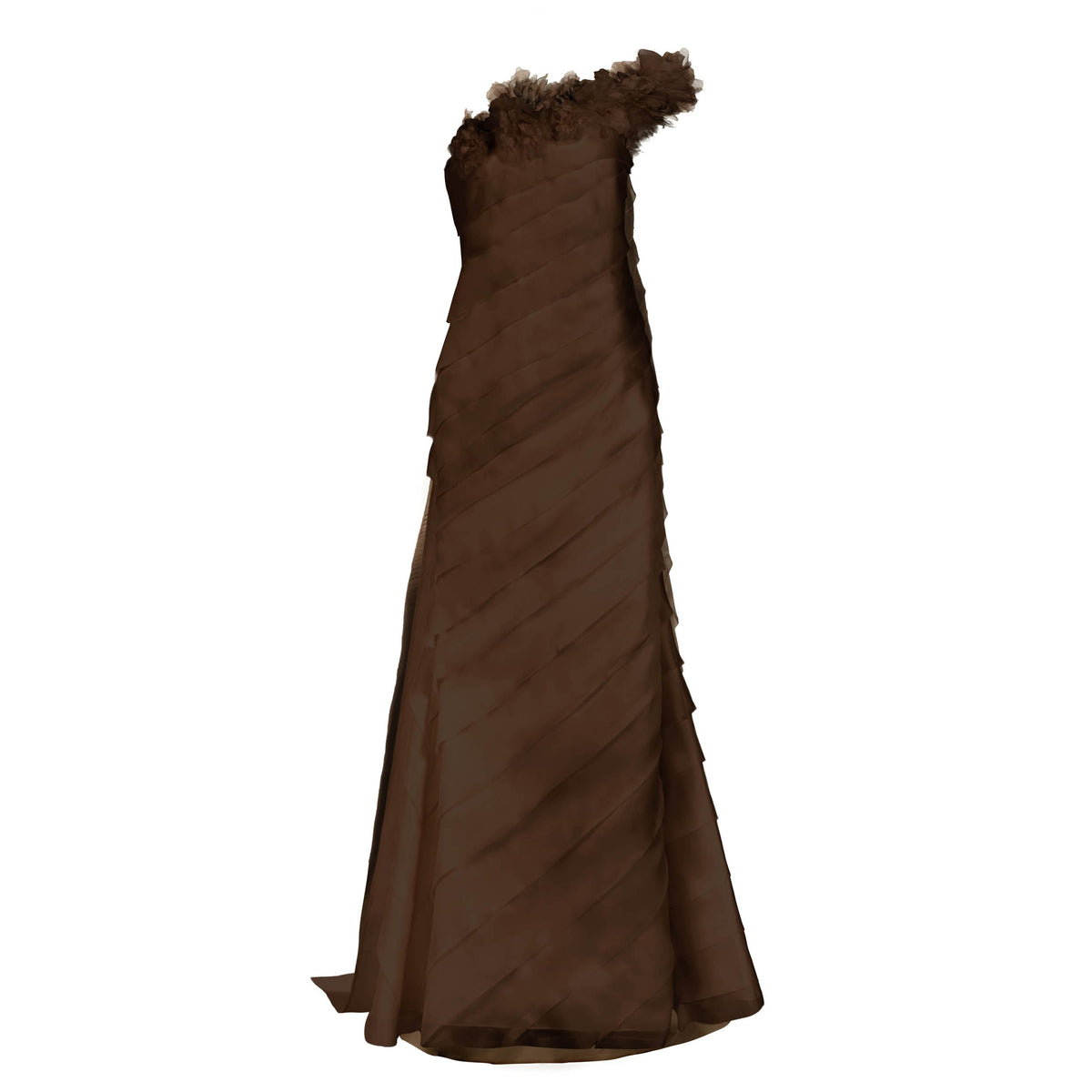 Patti Gown in Mink Satin Face Organza
