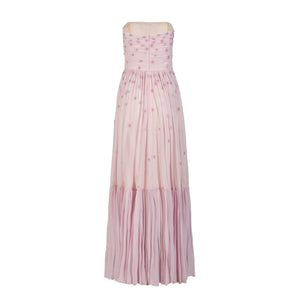 Melissa Dress in Peony Georgette with Miniature Flower Embellishment