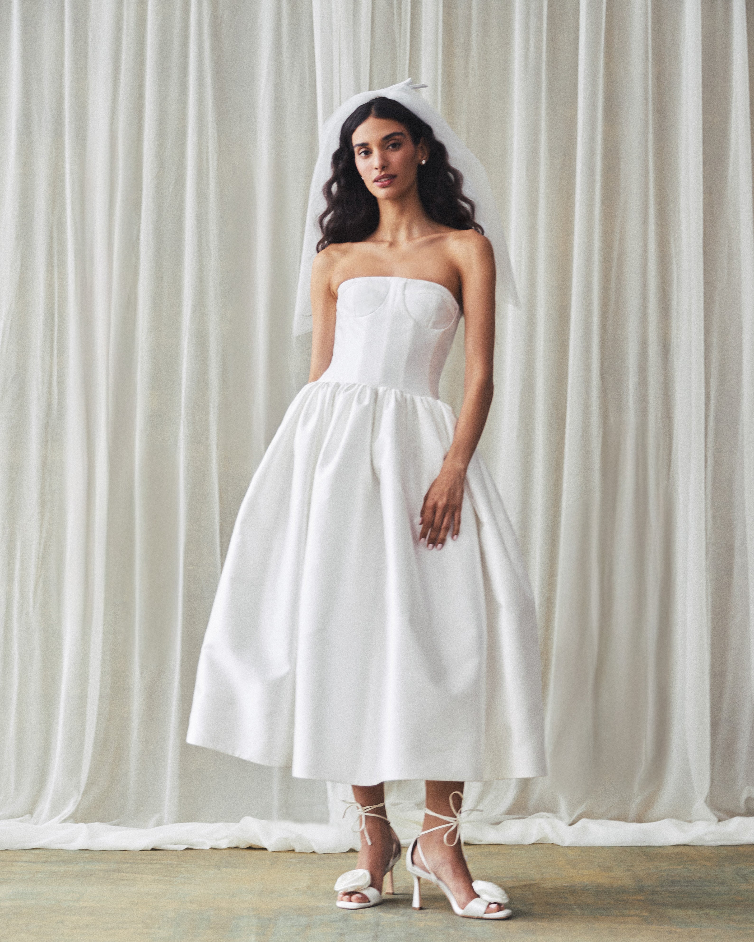 Magnolia Dress in Ivory Mikado