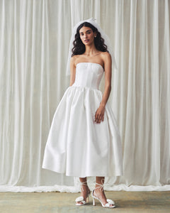 Magnolia Dress in Ivory Mikado