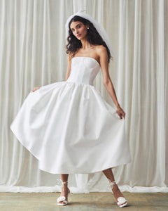 Magnolia Dress in Ivory Mikado