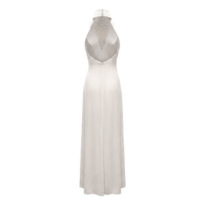Reece Dress in Ivory Velvet with Embellishment
