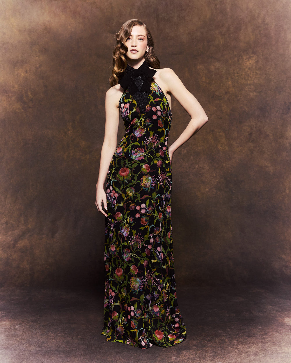 Reece Dress in Rainbow Thistle Silk Chiffon with Embellishment