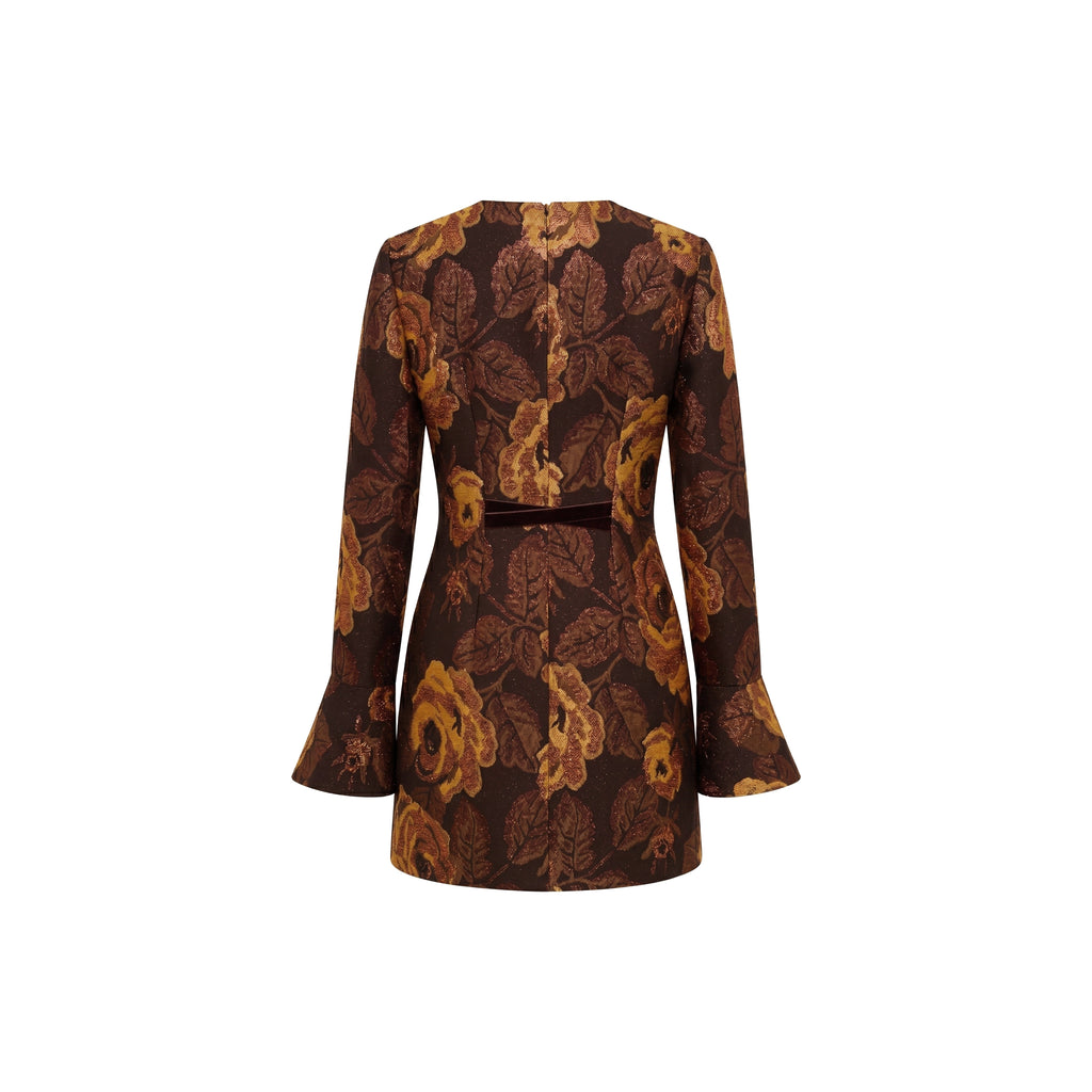 Primrose Blazer Dress in Bronze Floral Brocade