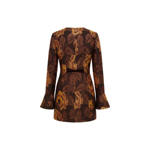 Primrose Blazer Dress in Bronze Floral Brocade