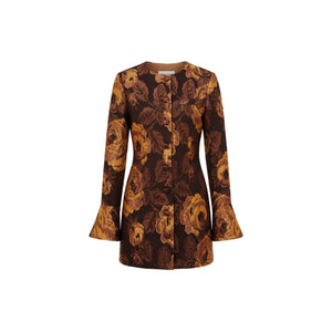 Primrose Blazer Dress in Bronze Floral Brocade