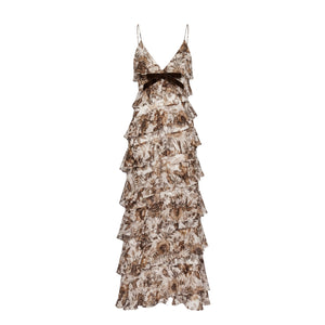 Araminta Dress in Hickory Jacobean Floral
