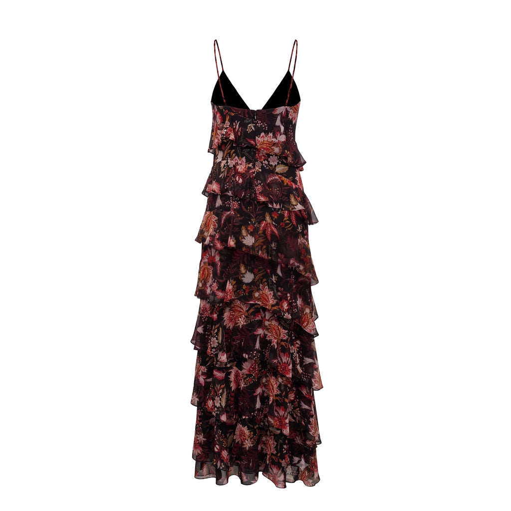 Araminta Dress in Scarlet Jacobean Floral