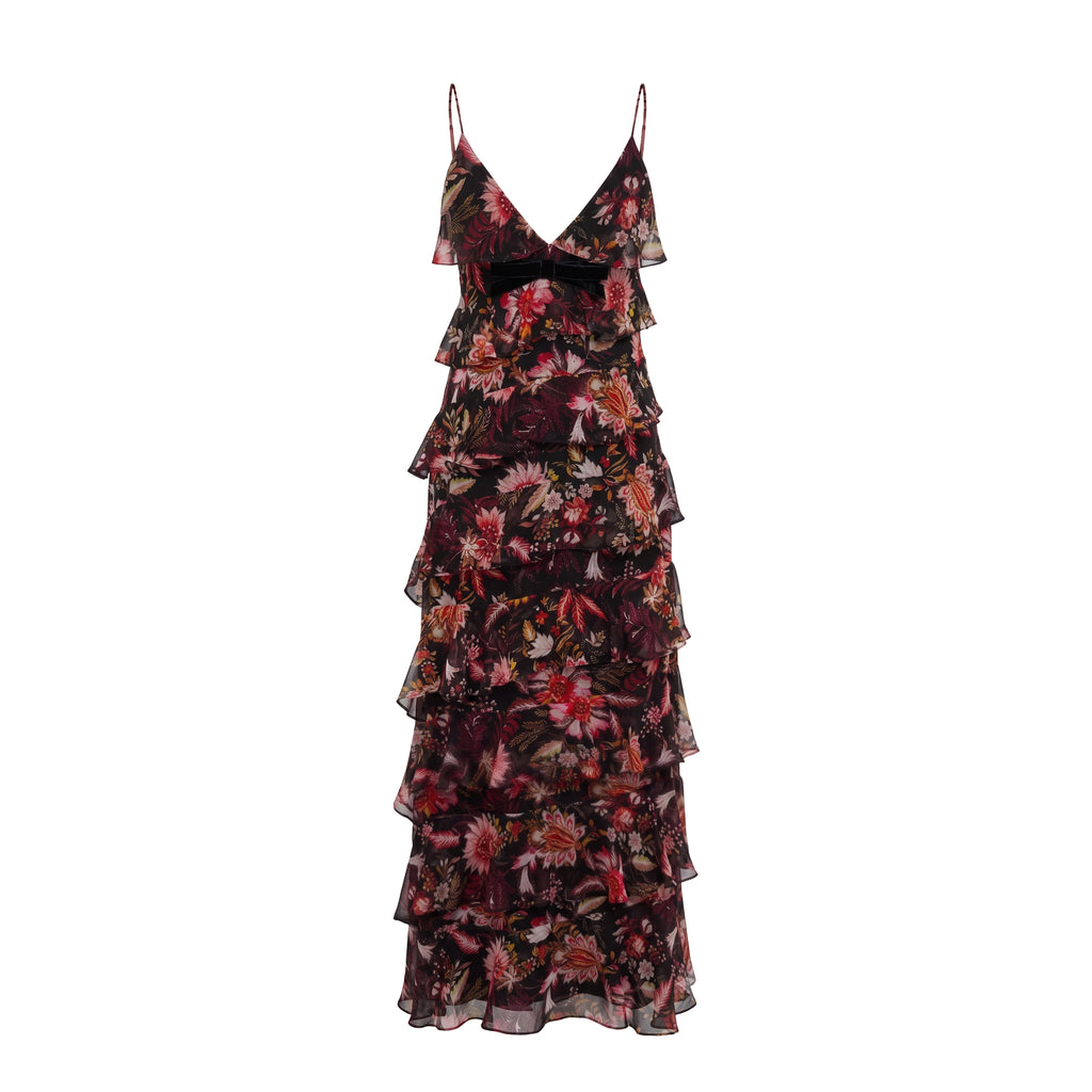 Araminta Dress in Scarlet Jacobean Floral